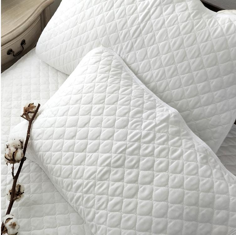 『和』【Lサイズ50×70cm】紀州晒ガーゼ脱脂綿入り波柄キルト枕パッド2枚組 ホワイト S74-5070-2P