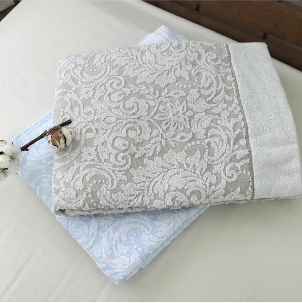 【 ベージュ 】 高級ジャガード織りタオルケット シングルサイズ（140×190cm）ベージュ SNT-10T-BE