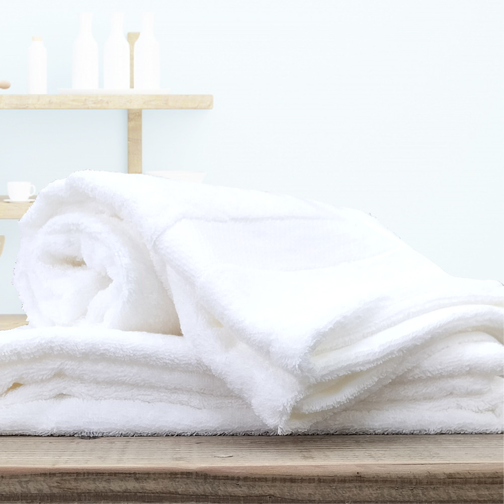 【バスタオル2枚組】しなやかオーガニックコットンタオル（60×120cm）ナナイロB2-WH