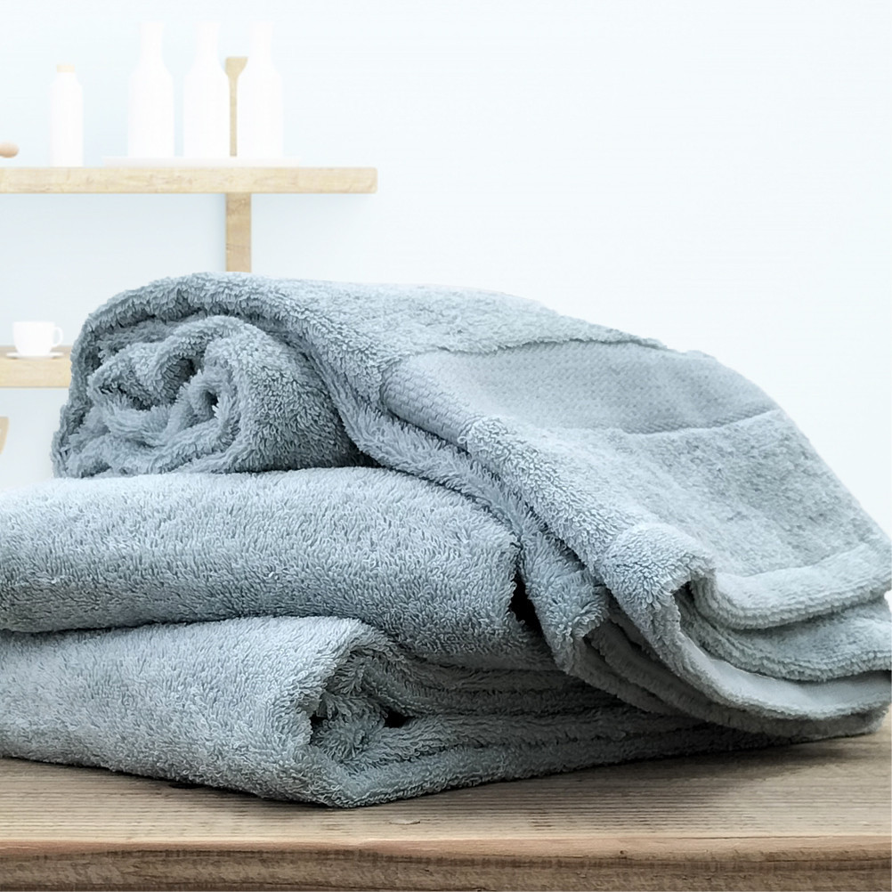 【バスタオル3枚組】しなやかオーガニックコットンタオル（60×120cm）ナナイロB3-BL