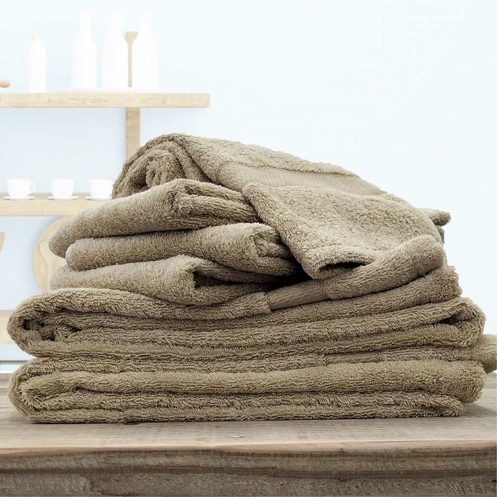 【フェイス4枚・バス2枚】しなやかオーガニックコットンタオルセット（ナナイロ）F4B2-BR