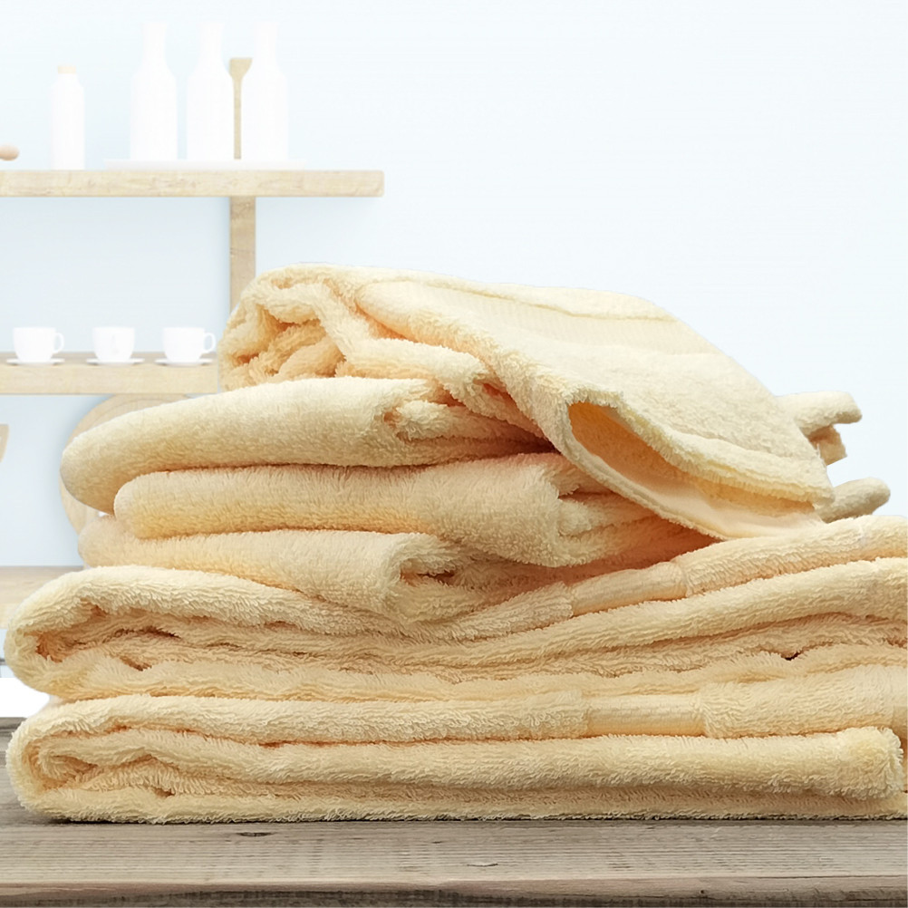 【フェイス4枚・バス2枚】しなやかオーガニックコットンタオルセット（ナナイロ）F4B2-YE