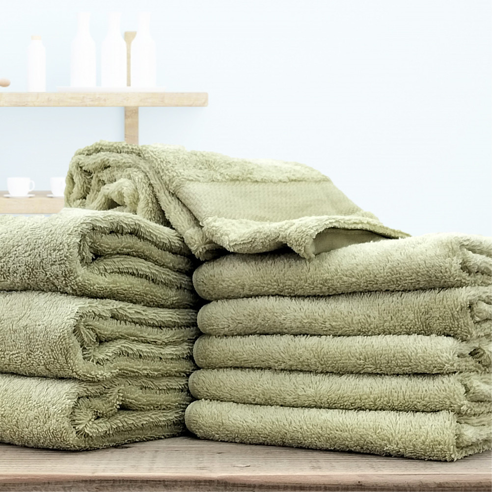 【フェイス6枚・バス3枚】しなやかオーガニックコットンタオルセット（ナナイロ）F6B3-GR