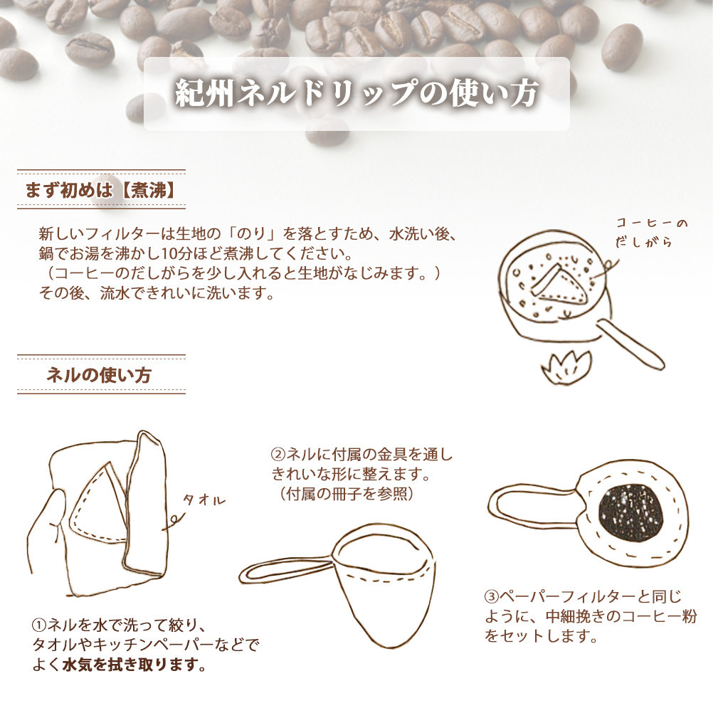 「珈」Aアロマティックブレンド250g コーヒー粉 ブラジル 【スッキリした味わい】と 紀州ネルドリッパー