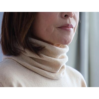 レディースネックウォーマー（ベビーカシミヤ100％） 天竺編み ベージュ 201F BE