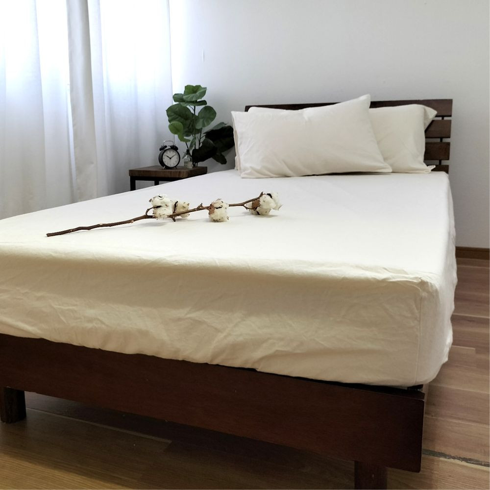 オーガニックコットンフランネルボックスシーツ クィーン（160×200×30cm）キナリ KNBX-Q