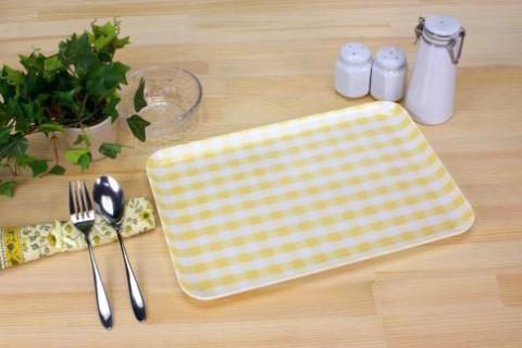 【イエロー×ピンク2枚組】タツクラフト SRトレー M 33cm ミルキーチェック