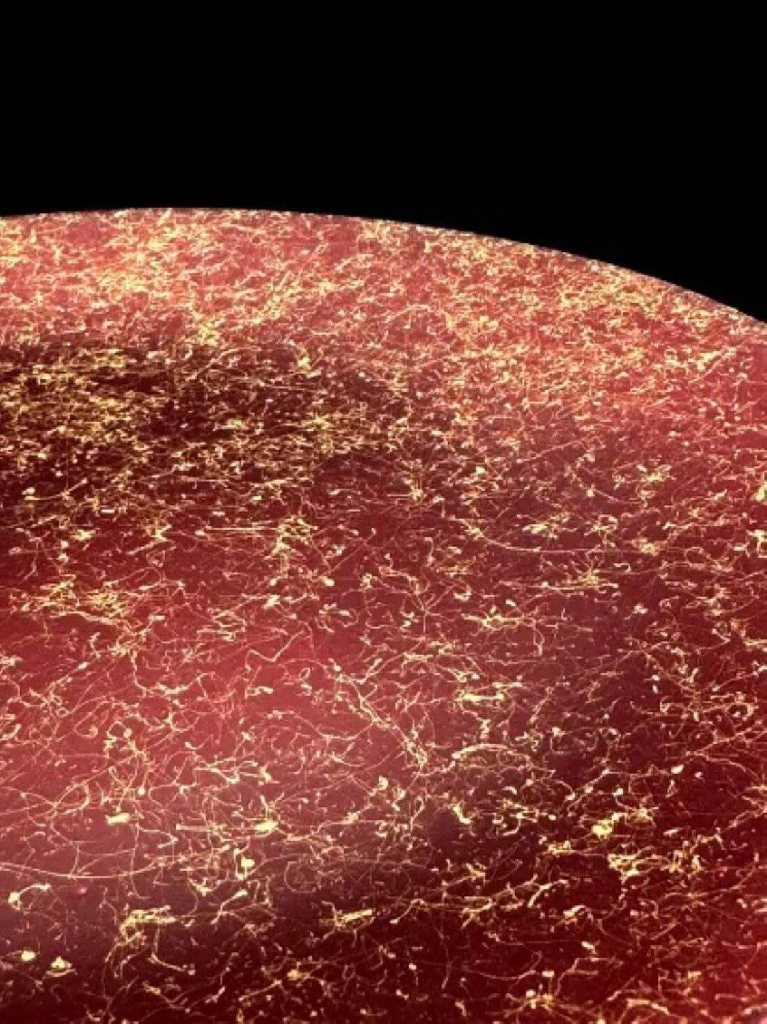 フラットプレート(D) 乱糸(マット仕上げ)赤溜