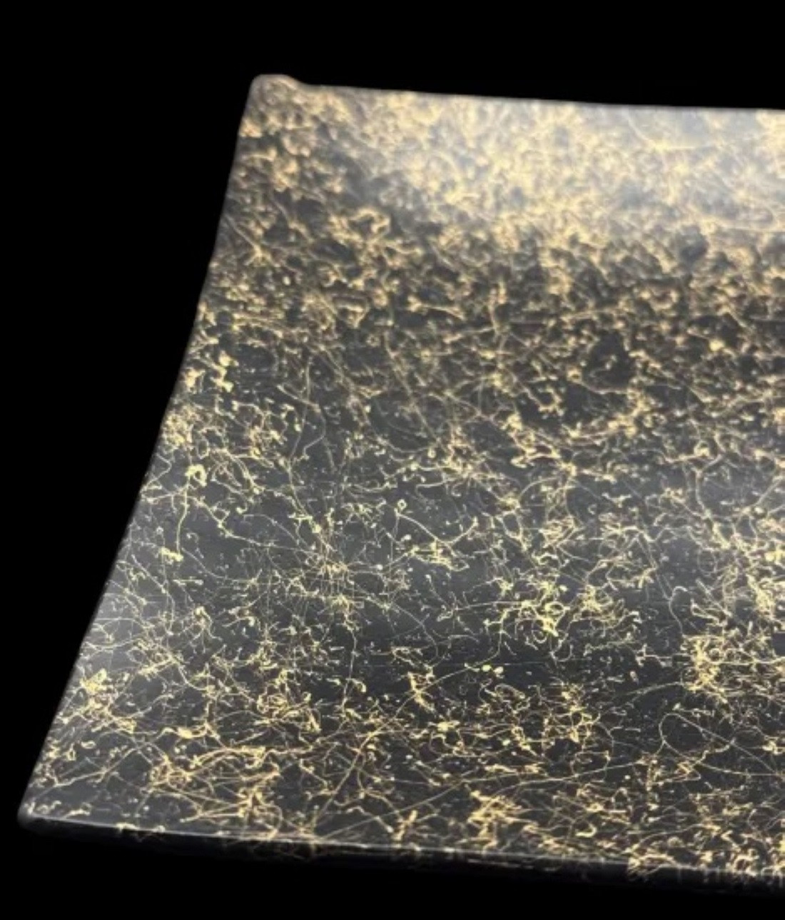 波スクエアプレート S 乱糸(マット仕上げ)漆黒