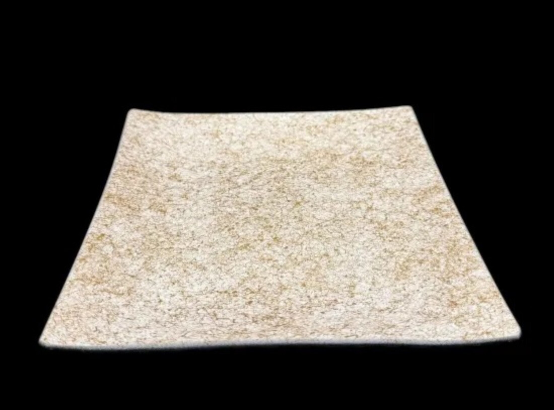 波スクエアプレート S 乱糸(マット仕上げ)純白