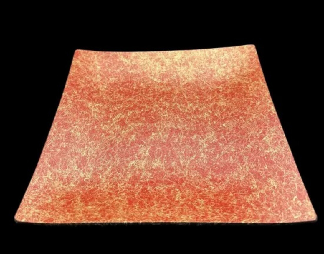 波スクエアプレート S 乱糸(マット仕上げ)本朱