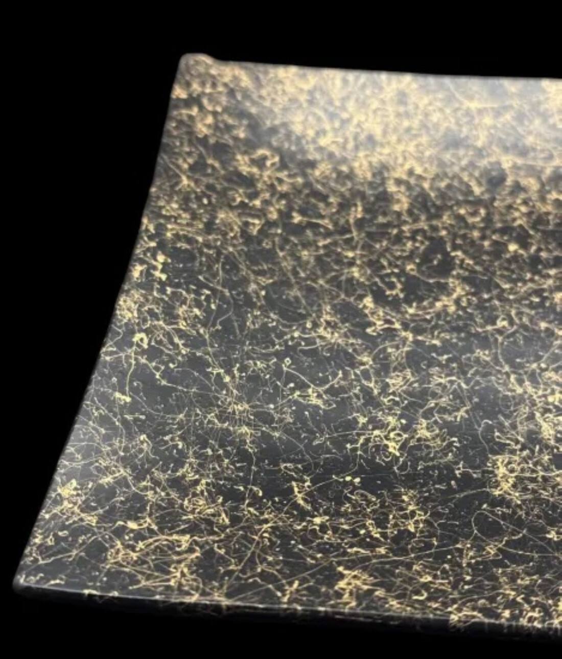 波スクエアプレート L 乱糸(マット仕上げ)漆黒