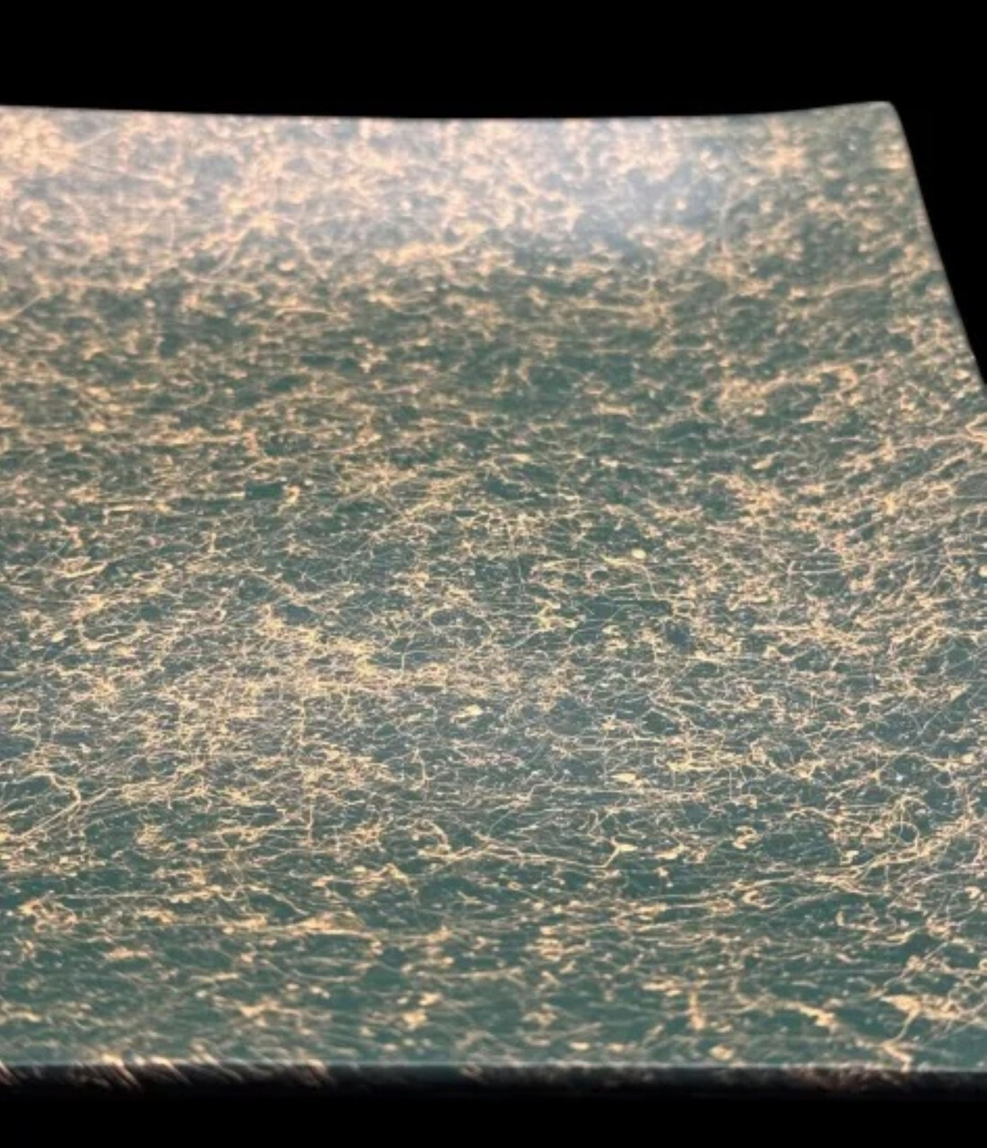 波スクエアプレート L 乱糸(マット仕上げ)草色