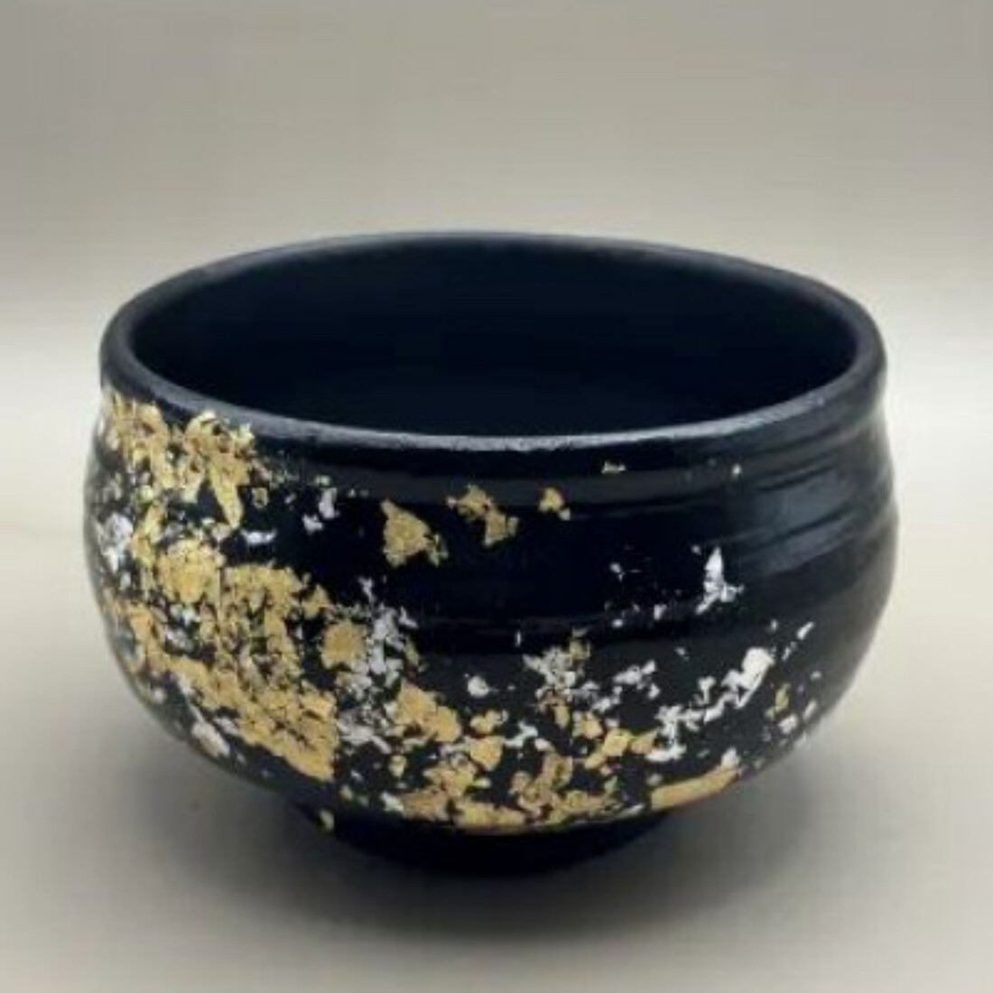 抹茶碗 漆黒（金箔）