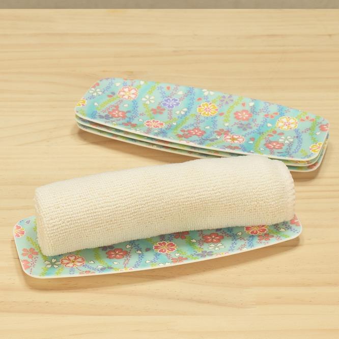 友禅和紙おしぼりトレー 5枚セット 梅桜 桜流れ タツクラフト 【Tk26】