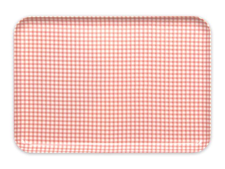 【ピンク2枚組】ST ランチョン トレー M 33cm チェック タツクラフト 【Tk72】