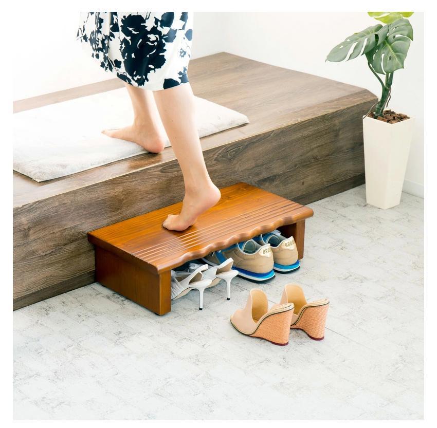 天然木 玄関台 60 AKU1012932