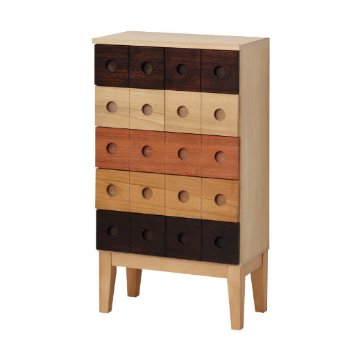 コンビネーションチェスト 5段 引出し7杯 幅50 高さ90 AKU1045061