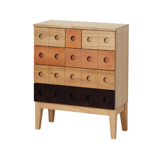 コンビネーションチェスト 4段 引出し7杯 幅62 高さ77 AKU1045062