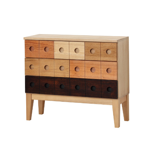 コンビネーションチェスト 3段 引出し6杯 幅74.5 高さ63.5 AKU1045063