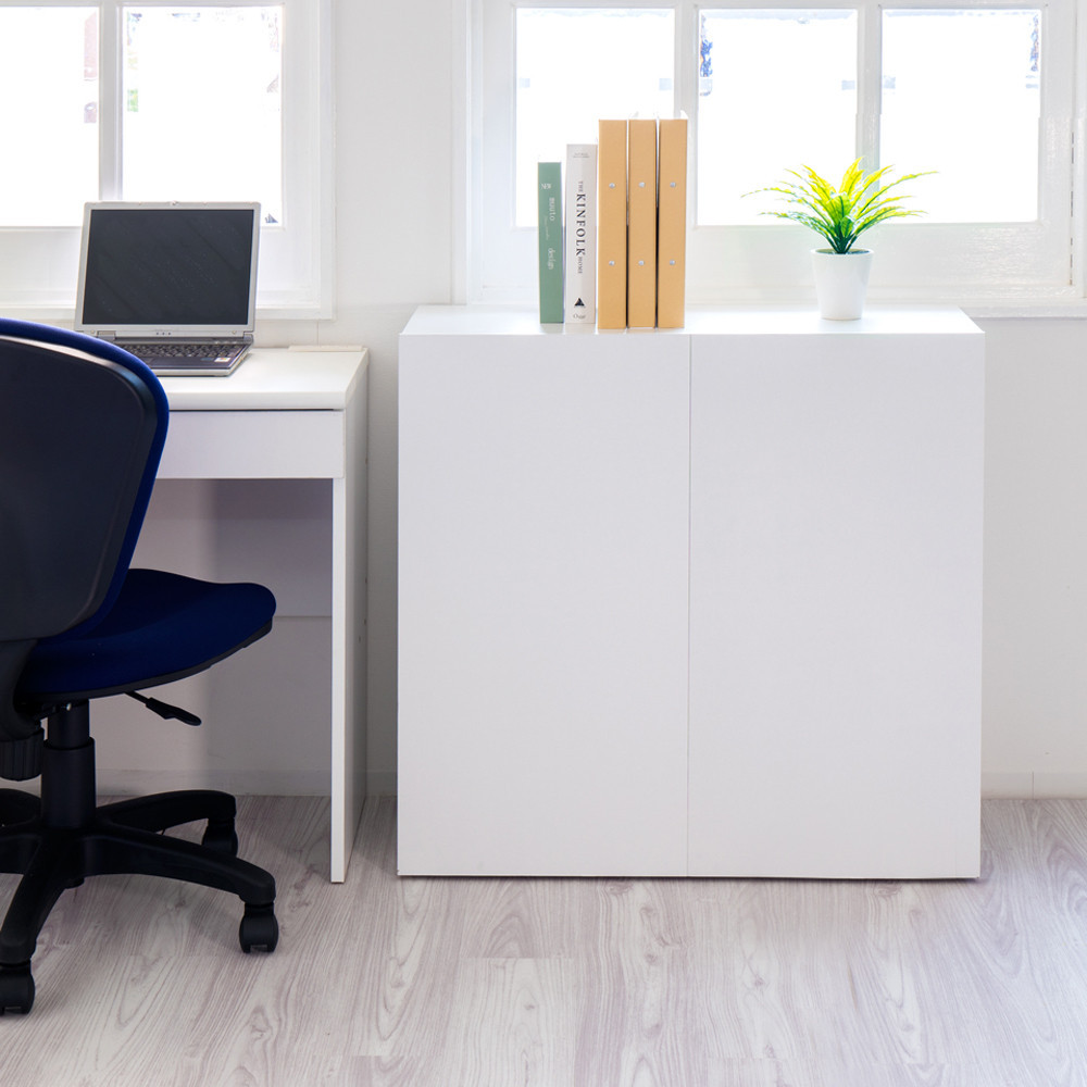 隠せる背面収納ワゴン A4ファイル対応 幅80 高さ80 AKU105646091