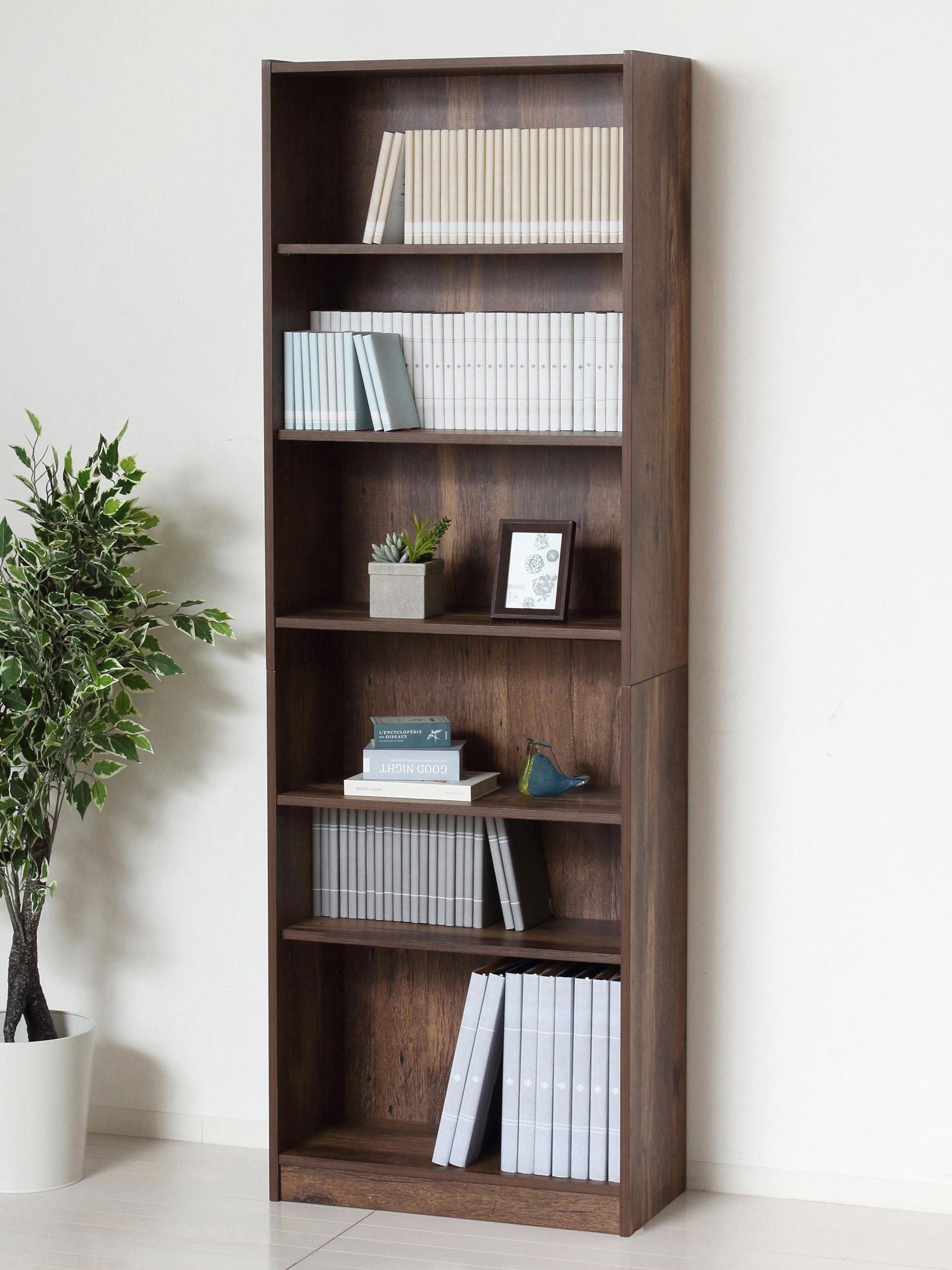 らくらく組立 文庫本棚W600 ダークブラウン