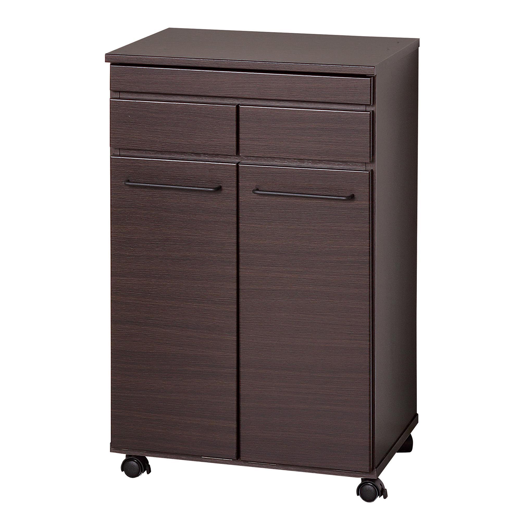 スライド棚付きダストボックス2D ブラウン