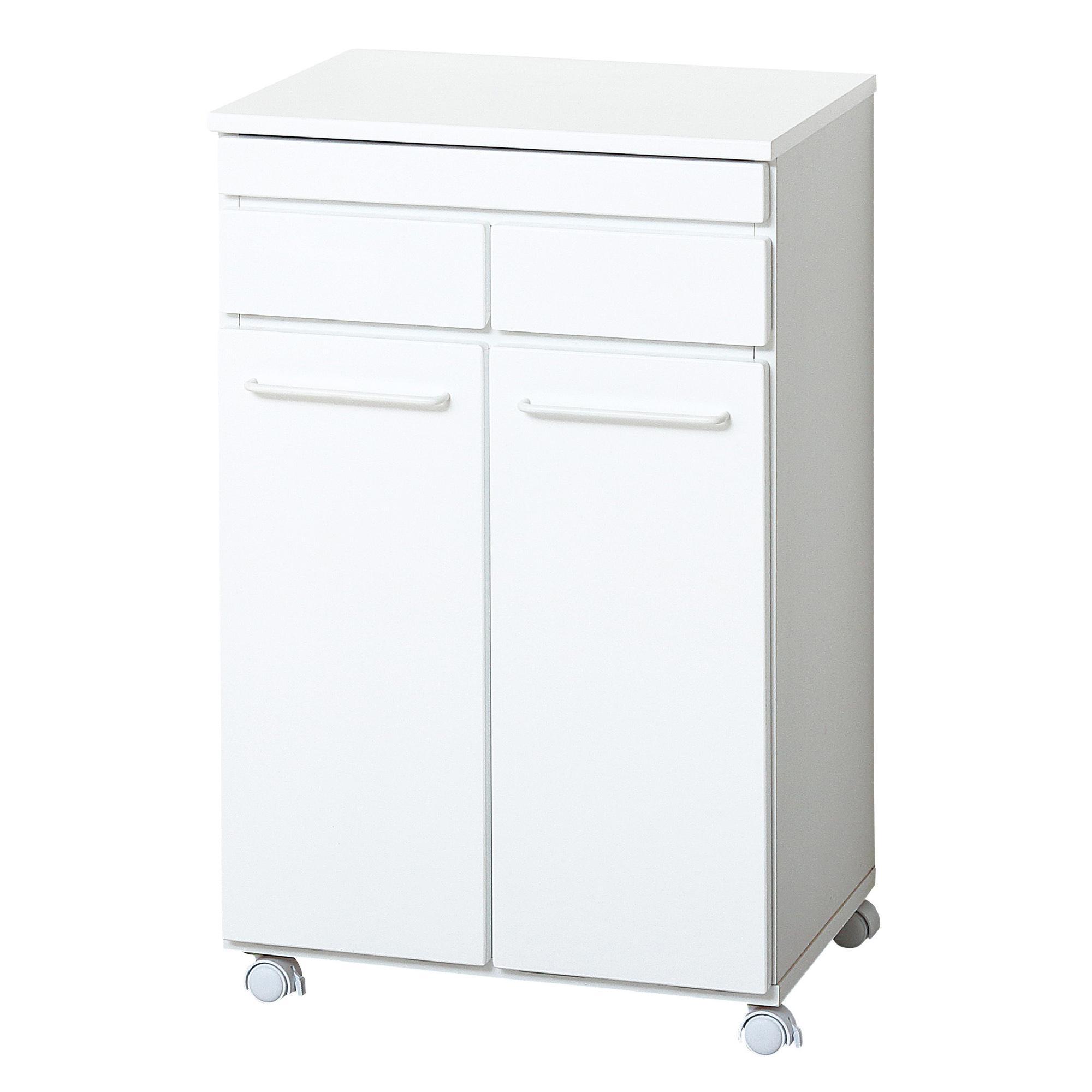 スライド棚付きダストボックス2D ホワイト