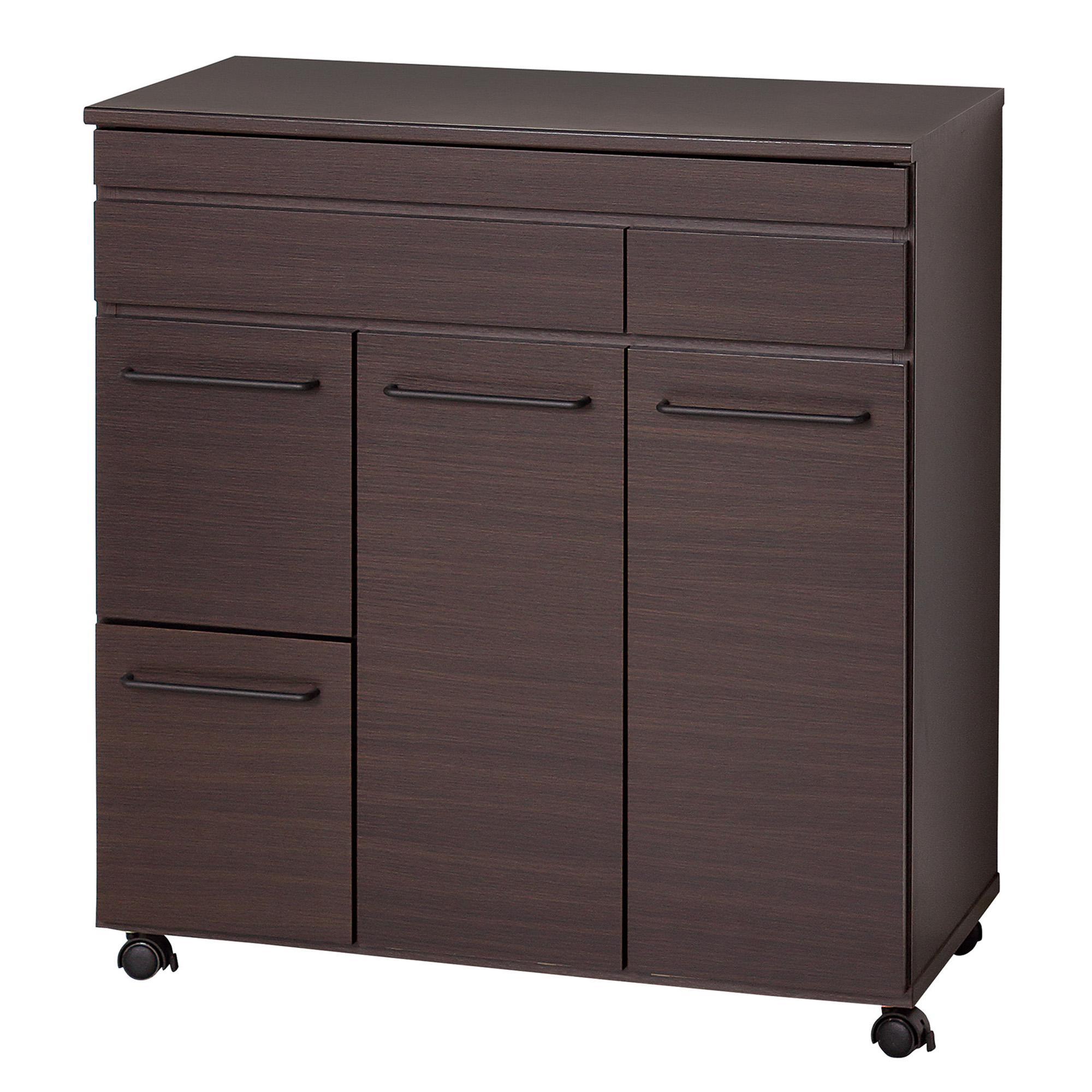 スライド棚付きダストボックス4D ブラウン