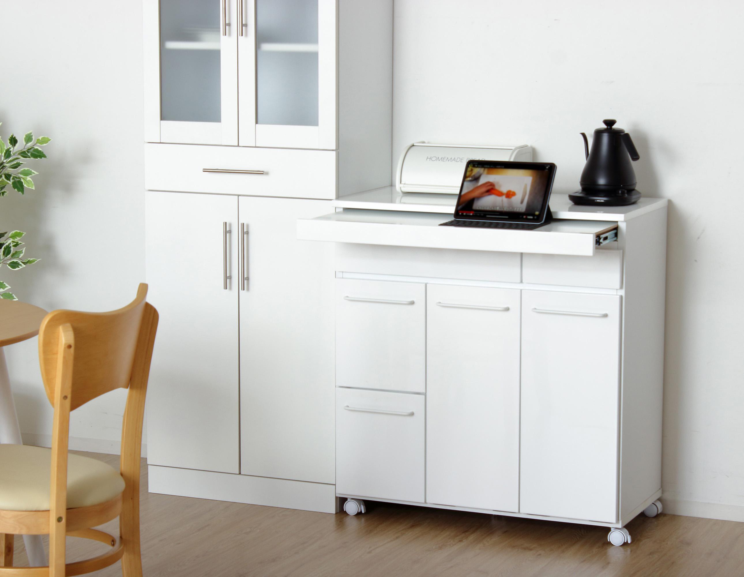 スライド棚付きダストボックス4D ホワイト