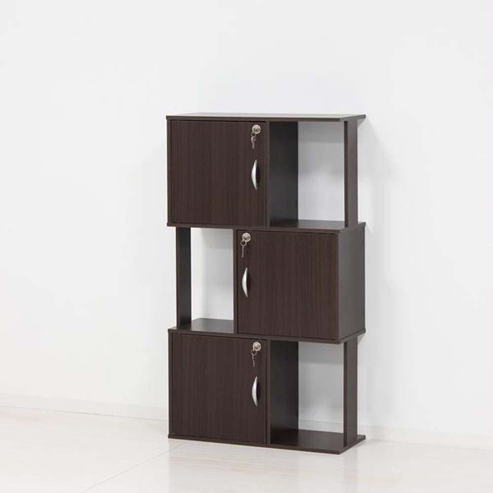 ラック鍵付き3段　ブラウン