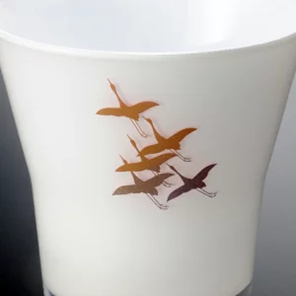 みよし漆器本舗 紀州塗り ぬりもん de Verre フリーグラス 蒔絵 千羽鶴 白 210ml