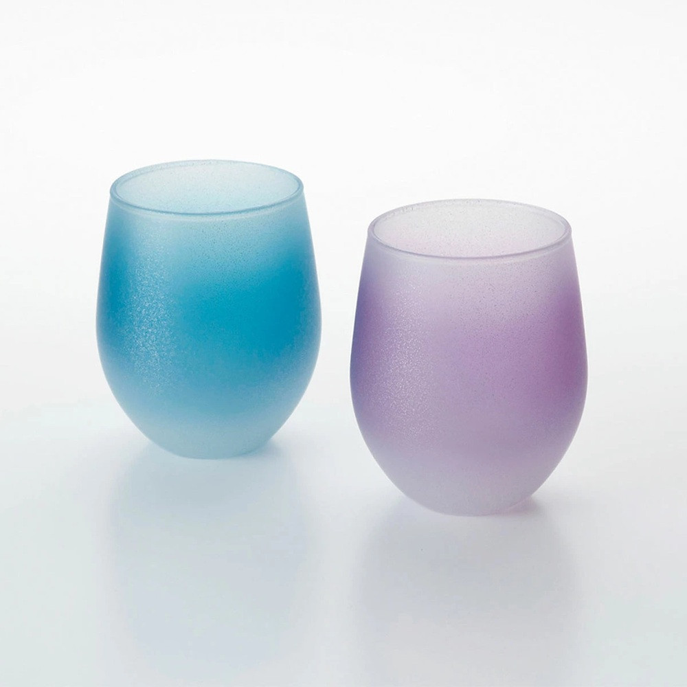 みよし漆器本舗 紀州塗り ぬりもん de Verre フリーグラス クールグラデーション ペアセット ブルー パープル 295ml