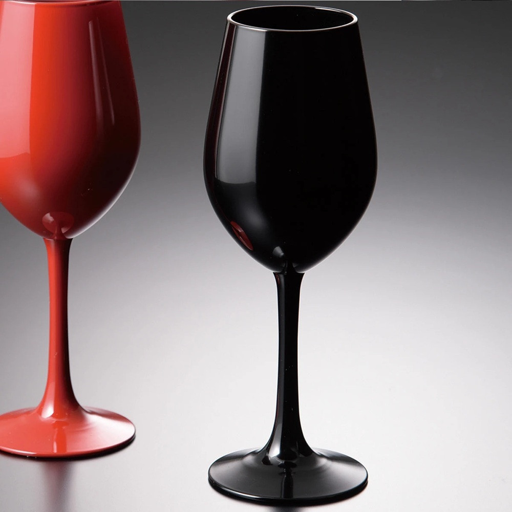 みよし漆器本舗 紀州塗り ぬりもん de Verre ワイングラス 輝光 新精漆 単品 黒 330ml