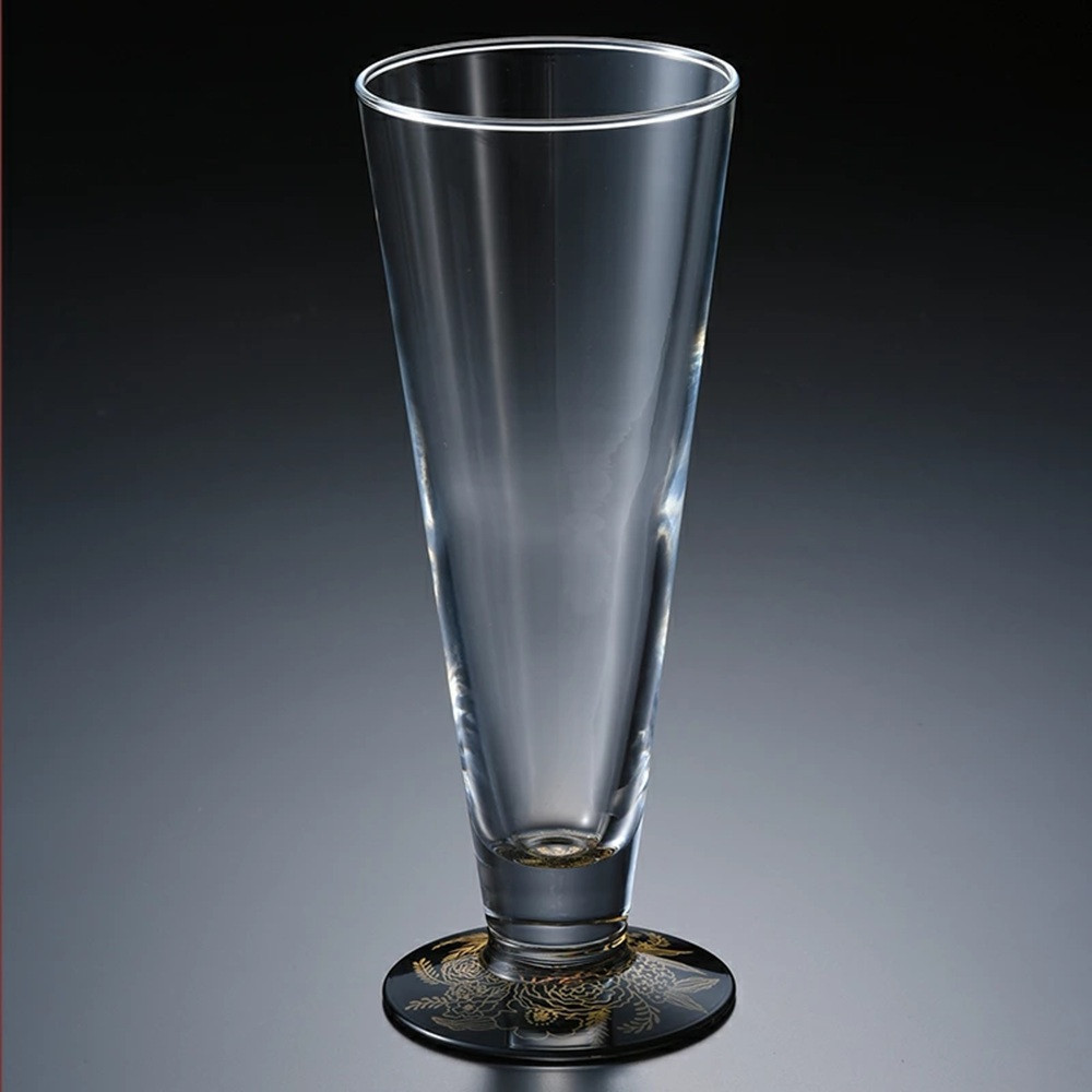 みよし漆器本舗 紀州塗り ぬりもん de Verre ピルスナーグラス 金 ボタニカル 285ml