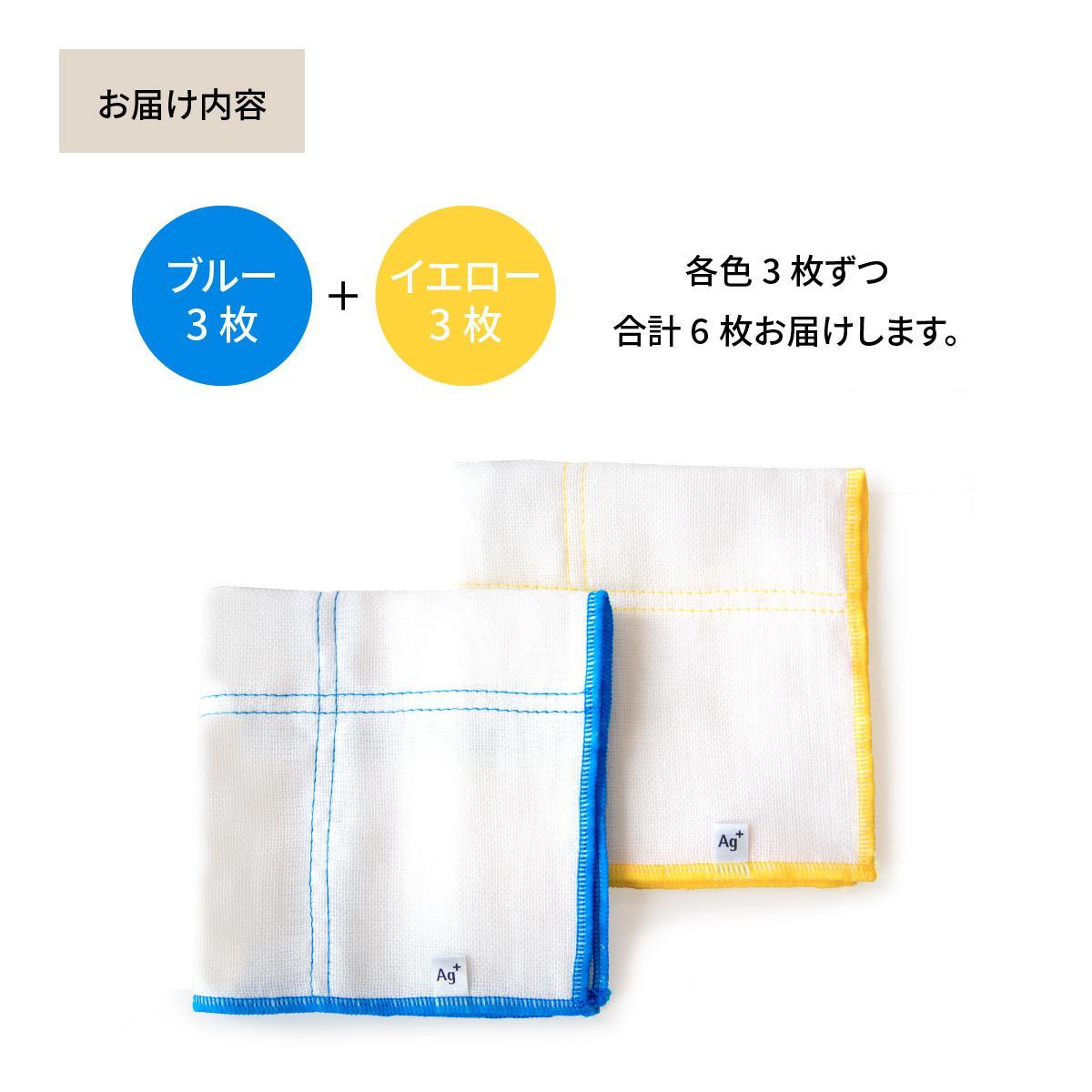 Ag+イヤなニオイのしない 除菌ふきん かや織り 2色 6枚組 銀イオン 食器拭き 台拭き 吸水 抗菌