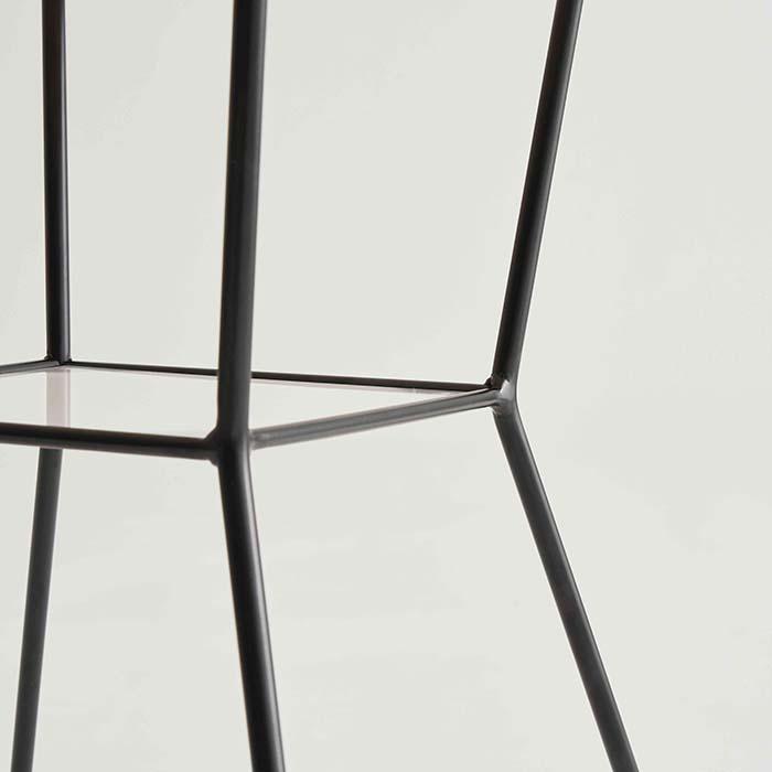 【天板ホワイト】  無垢材を使ったサイドテーブル D480xW480xH545