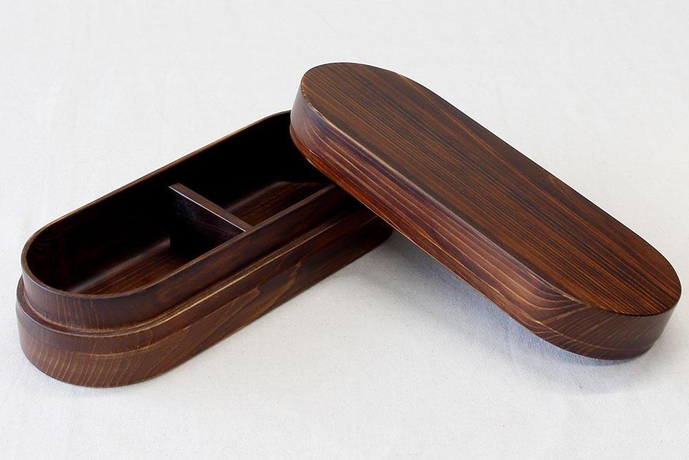 ◇紀州桧弁当箱 タイプ3 DBR ナノコート 弁当包みセット【モクヘン】