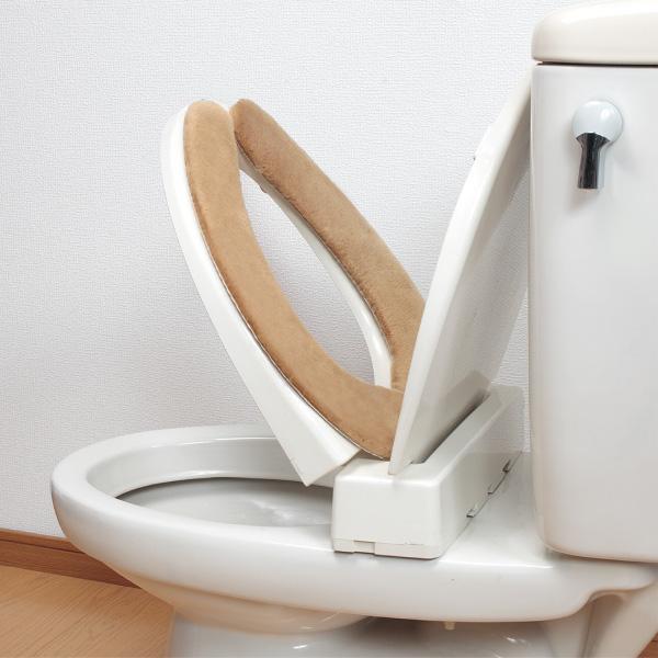 サンコー おくだけ吸着 ズレない ハイソフト ベンザシート ふわふわ 無地 暖房便座 洗える KJ-33