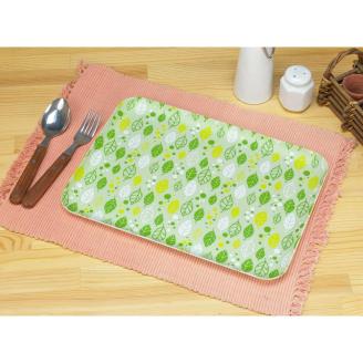 タツクラフト 友禅染和紙トレー M 33cm 2枚セット サマー リーフ グリーン