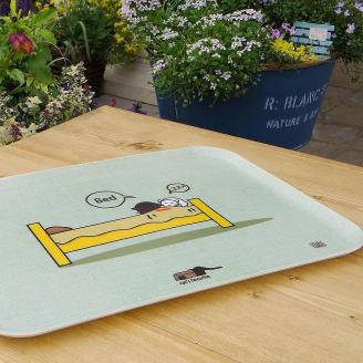 ネコダラトレイM角＆コースター 各1枚セット「ベッドの暖かいとこ」 ネコだらけ 猫グッズ