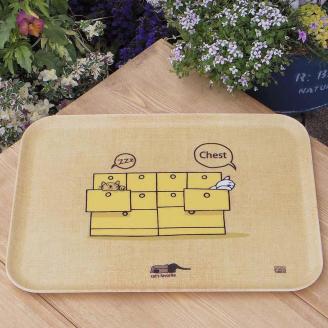 ネコダラトレイM角2枚セット「チェストは閉めておこうね」「ベッドの暖かいとこ」 ネコだらけ 猫グッズ	