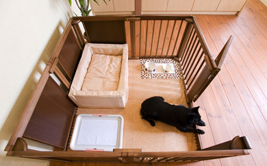 ペット用木製サークル『ペットサークル F 60 XL（ブラウン色）』【KR5】