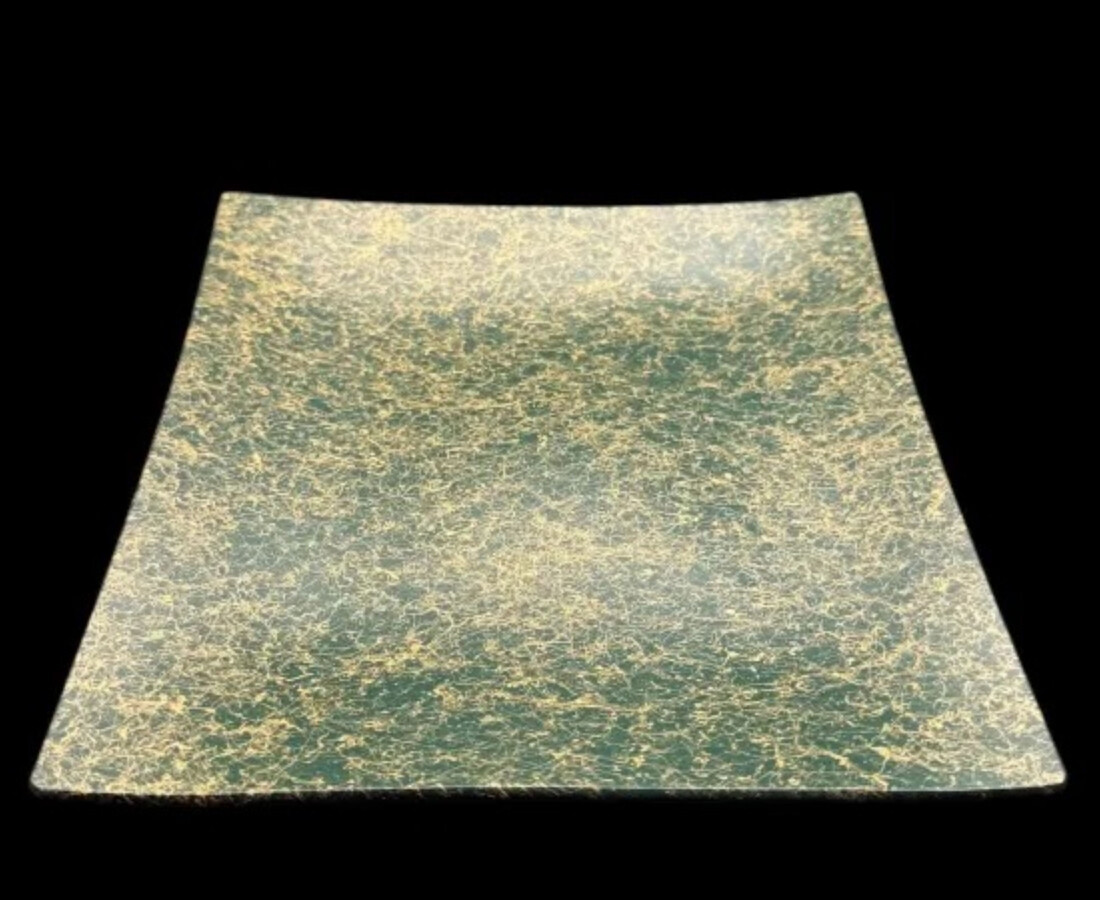 波スクエアプレート S 乱糸(マット仕上げ)草色