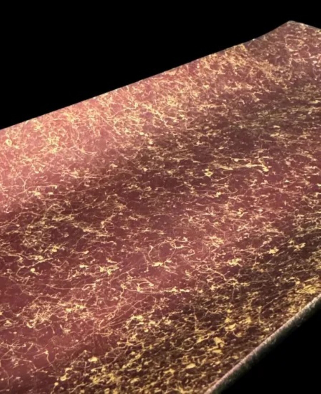 波レクタングルプレート 乱糸(マット仕上げ)赤溜