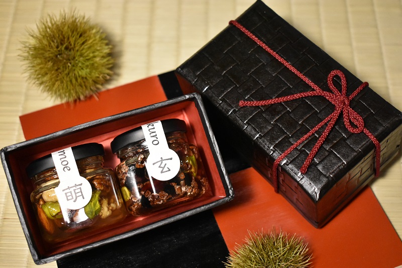 ナッツ・ドライフルーツの蜂蜜漬 峠プレミアム小瓶2種セット【萌(MOE)】【玄(KURO)】 【SW60】