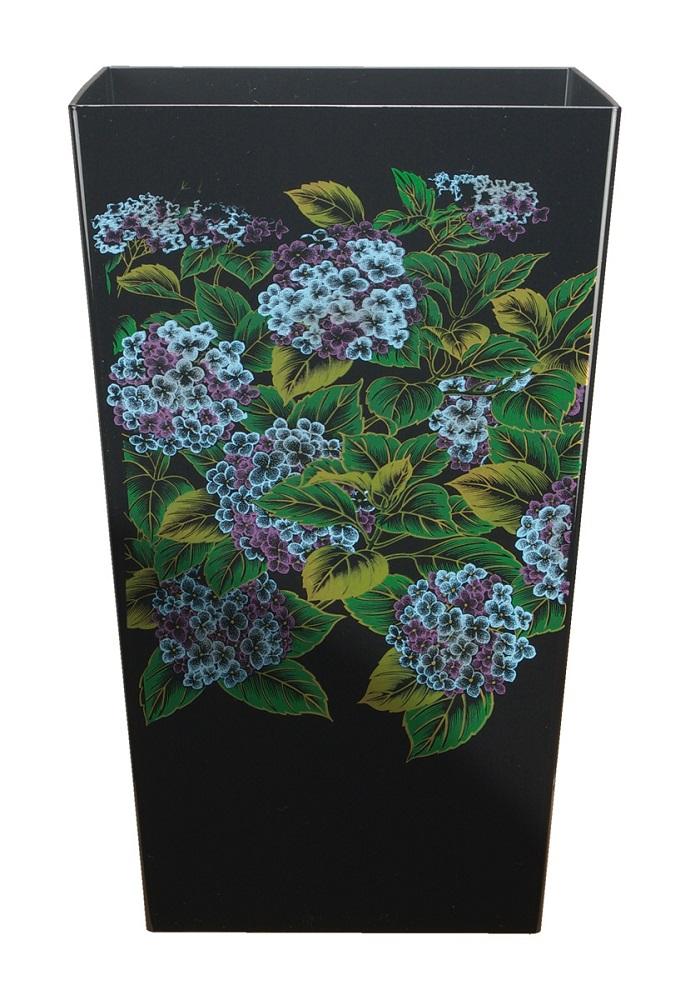 蒔絵調 ダストボックス M角 6.7L 紫陽花ブラック タツクラフト 【Tk141】