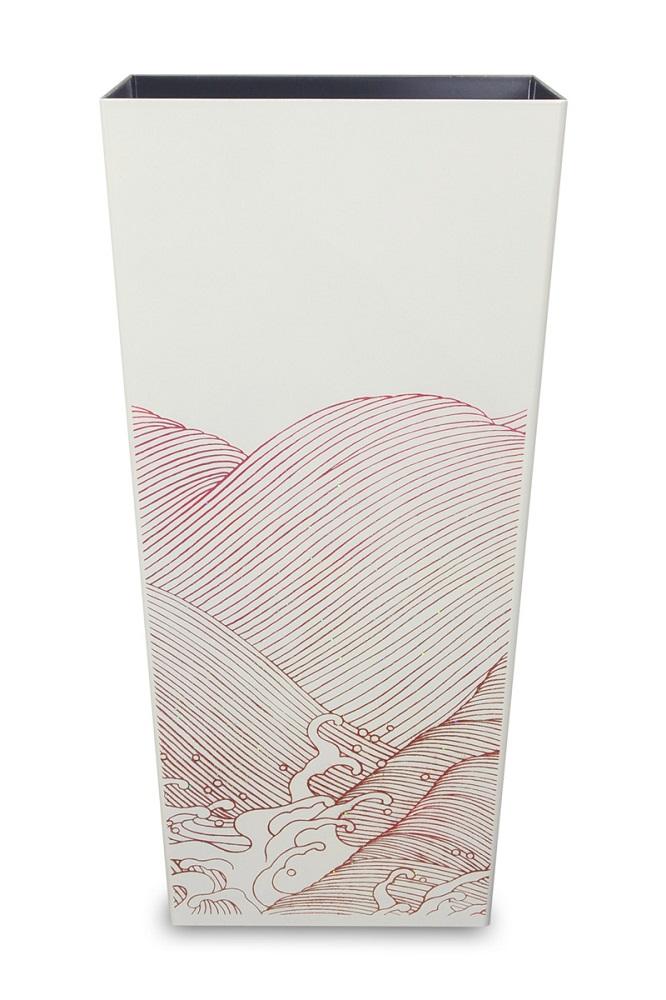 蒔絵調 ダストボックス L角 9.5L 波ホワイト タツクラフト 【Tk150】