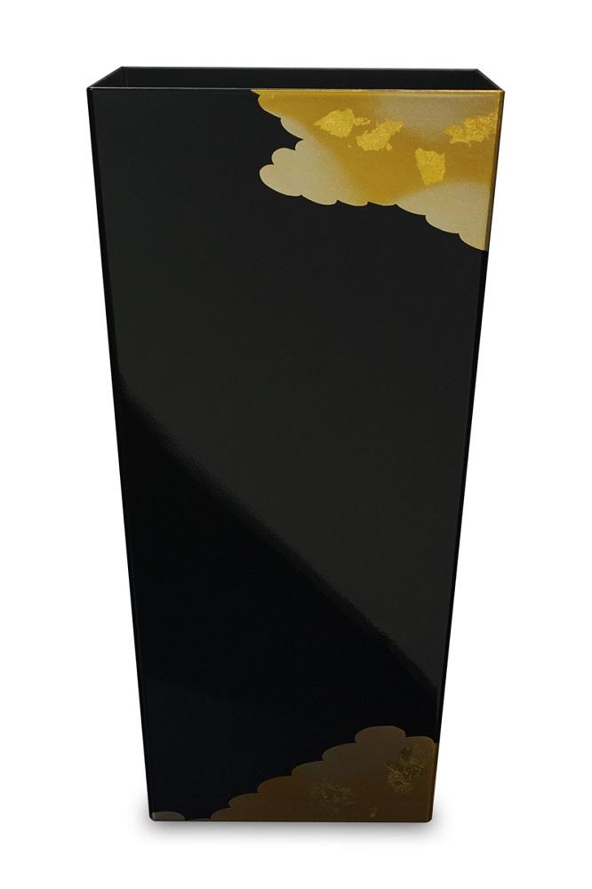 蒔絵調 ダストボックス L角 9.5L 金雲ブラック タツクラフト 【Tk151】