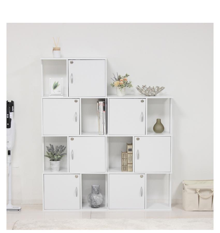 ラック 鍵付き 3段 ホワイト AKU101338301